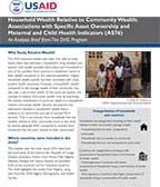 Cover of Household Wealth Relative to Community Wealth: Associations with Specific Asset Ownership and Maternal and Child Health Indicators (AS76) Analysis Brief (English)