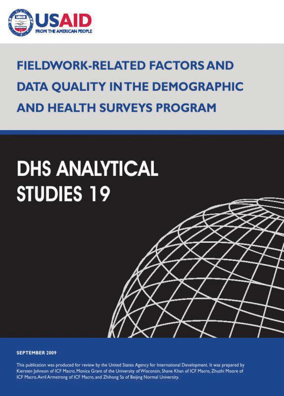 Cover of Fieldwork-Related Factors and Data Quality in the Demographic and Health Surveys Program (English)