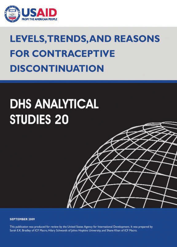 Cover of Levels, Trends, and Reasons for Contraceptive Discontinuation (English)