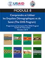 Cover of Programme de formation DHS Guide de l’instructeur – Module 8 (French)