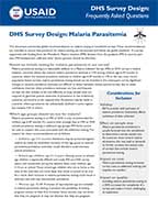 Cover of DHS Survey Design: Malaria Parasitemia (English)