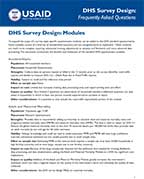 Cover of DHS Survey Design: Modules (English)