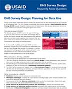 Cover of DHS Survey Design: Planning for Data Use (English, French)
