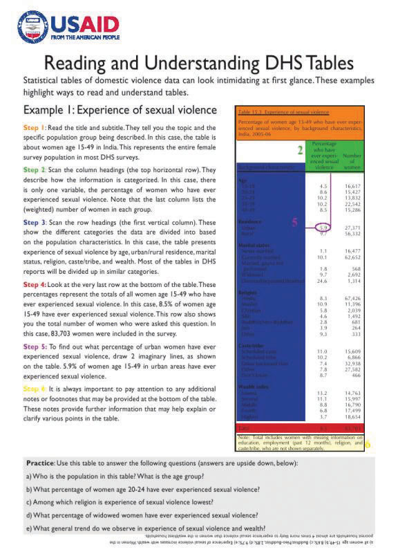 Cover of Reading Domestic Violence Tables (English)