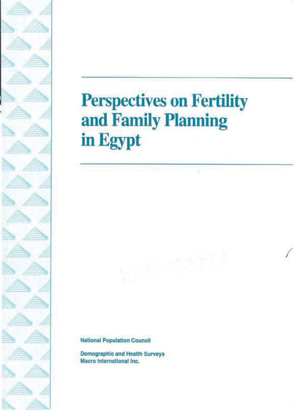 Cover of Perspectives on Fertility and Family Planning in Egypt (English)