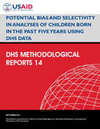 Cover of Potential Bias and Selectivity in Analyses of Children Born in the Past Five Years Using DHS Data (English)