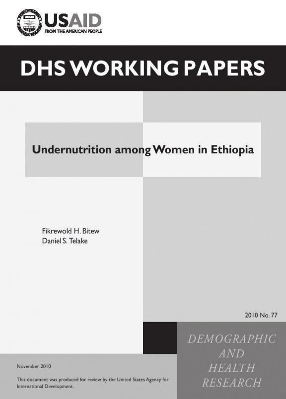 Cover of Undernutrition among Women in Ethiopia (English)