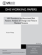 Cover of HIV Prevalence and Associated Risk Factors: Analysis of Change over Time in Mainland Tanzania (English)