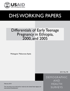 Cover of Differentials of Early Teenage Pregnancy in Ethiopia, 2000, and 2005 (English)