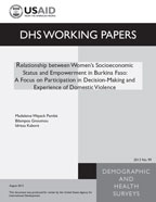 Cover of Relationship between Women's Socioeconomic Status and Empowerment in Burkina Faso: A Focus on Participation in Decision-Making and Experience of Domestic Violence (English)